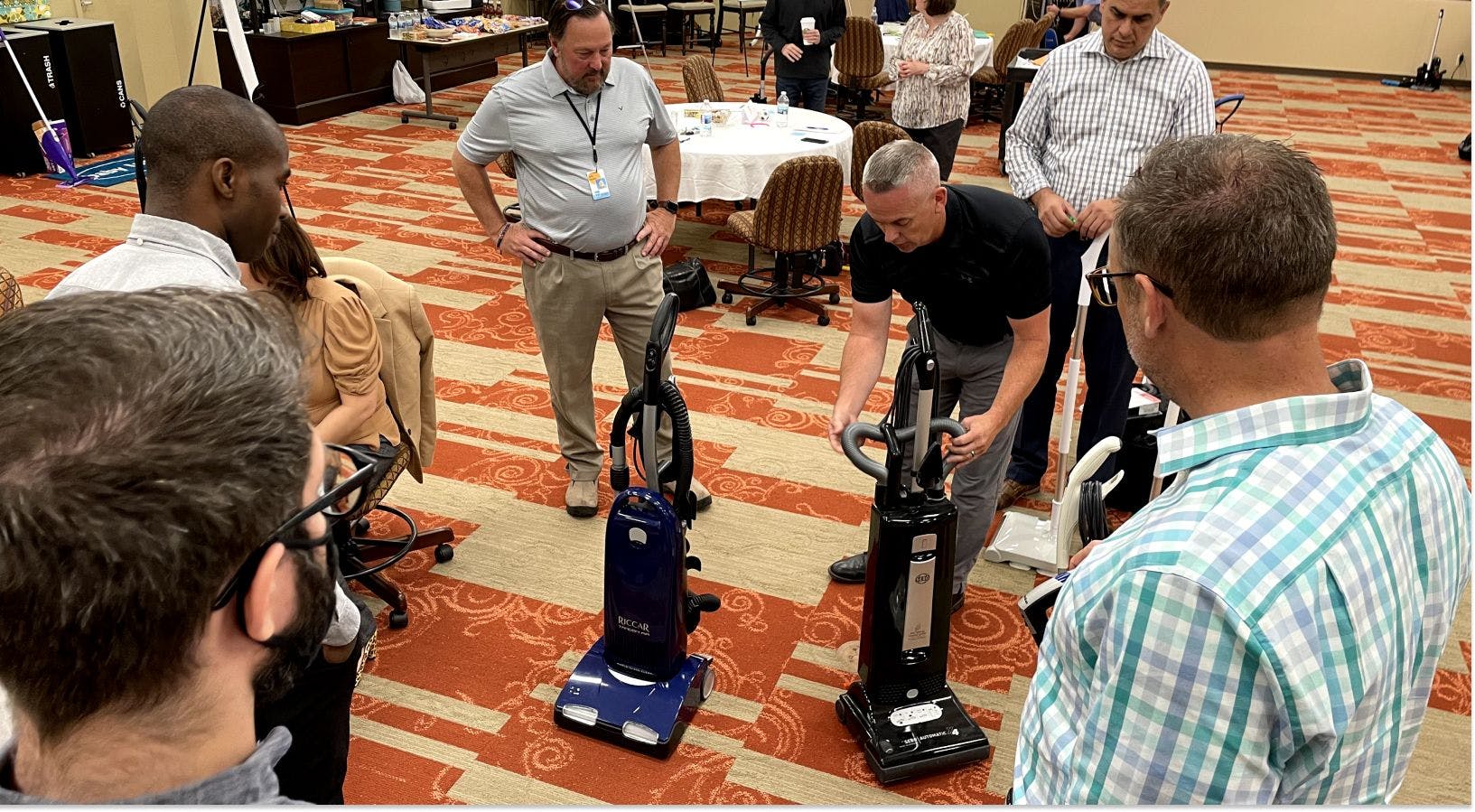 Presenting a vacuum to a group of people
